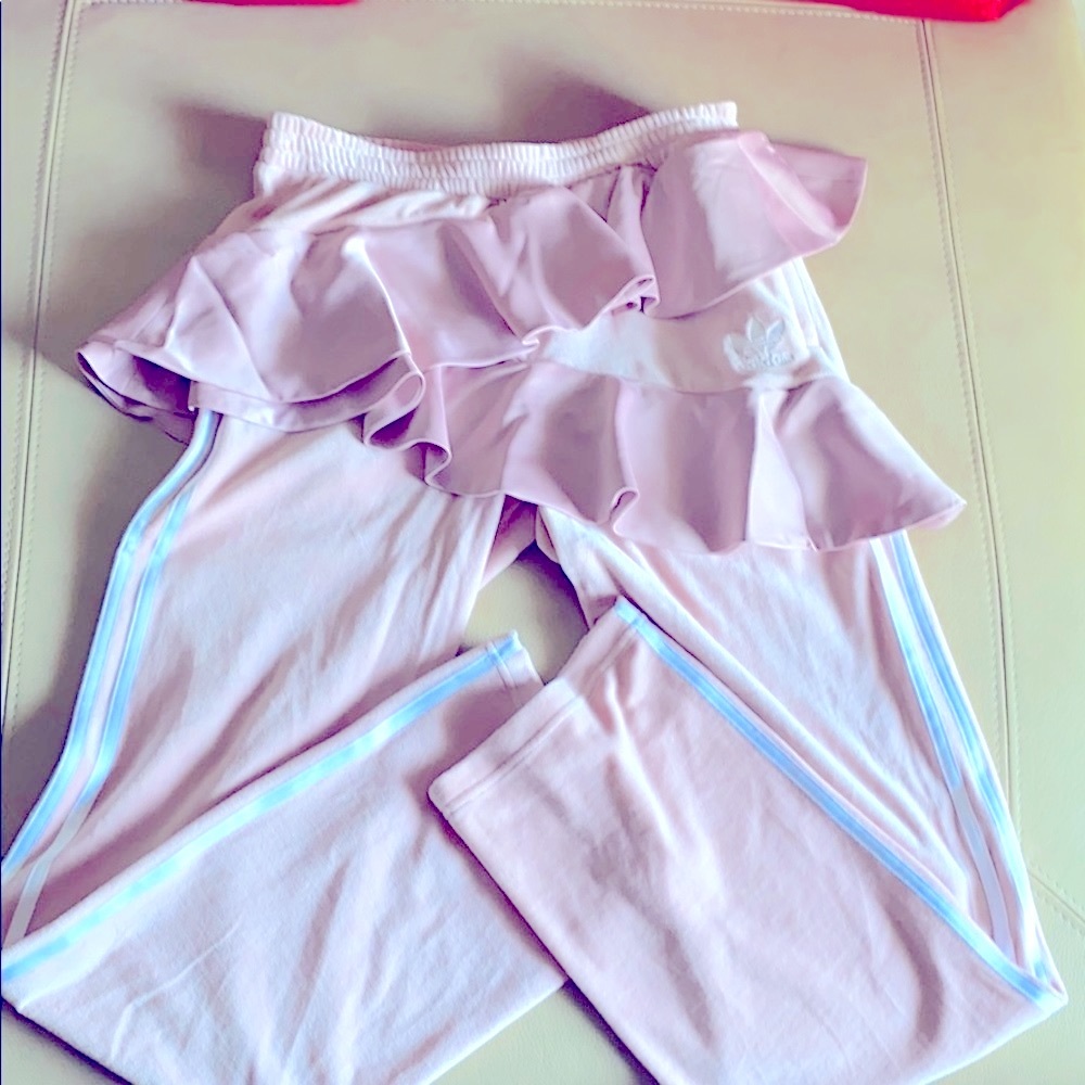 adidas Pink Ruffle Track Pants